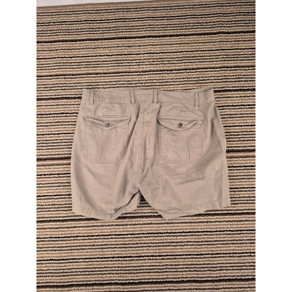 Corridor NY Mens Khaki Tan Cotton Flat Front Casual Shorts Patch Pockets Sz 33 - Picture 14 of 15